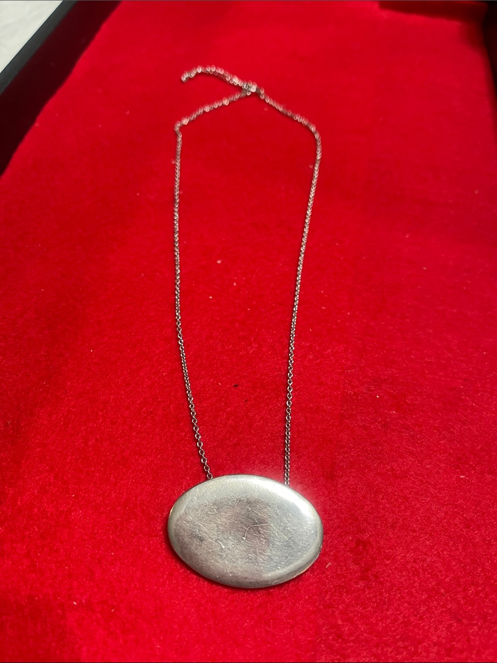 Tiffany & Co Oval Sterling Silver Pendant 20grams on SS 16” chain